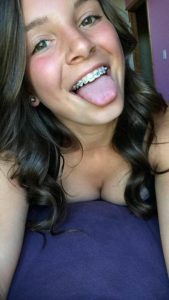 Cleavage And Braces Selfie