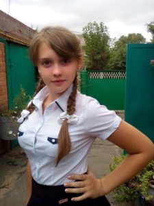 Cutie In Braids And School Outfit